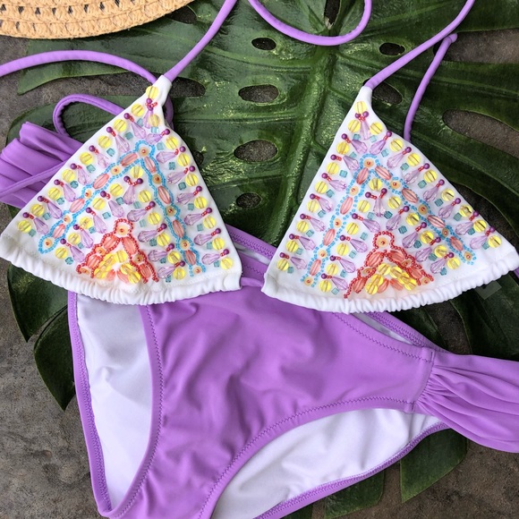 Victoria's Secret Other - Victoria’s Secret Beaded Traingle bikini M/L